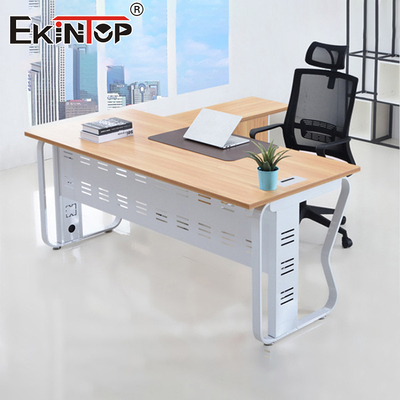 Groothandel kantoor bureau Houten bureau Metalen raam Houten hoek bureau