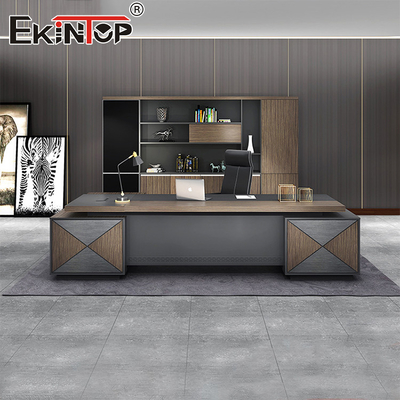 Moderne houten bureau bureau werkstation tafel groot bureau met laden