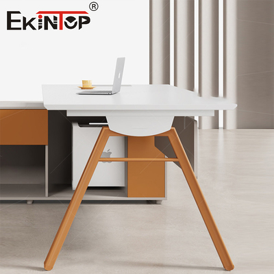 Eenvoudige moderne kantoormeubilair Acacia Houten bureau Wit Executive Desk Manager Desk