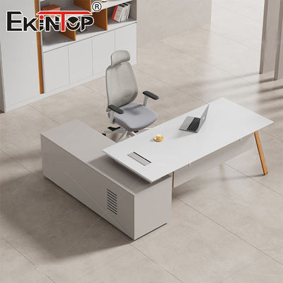 Hoogwaardig modern ontwerp Wit bureau met opslagkas Accia houten bureau