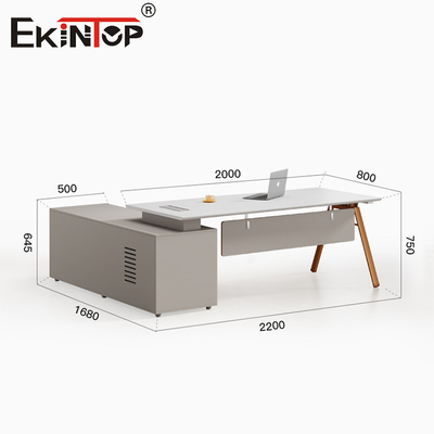 Hoogwaardig modern ontwerp Wit bureau met opslagkas Accia houten bureau