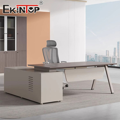 L-vormige moderne stijl Executive Desk van Meubelfabriek Acacia Wood Desk