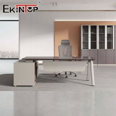 Industriële stijl Metalen raam Bureaubureau Bureau Manager Bureau Tafel Acacia Houten bureau