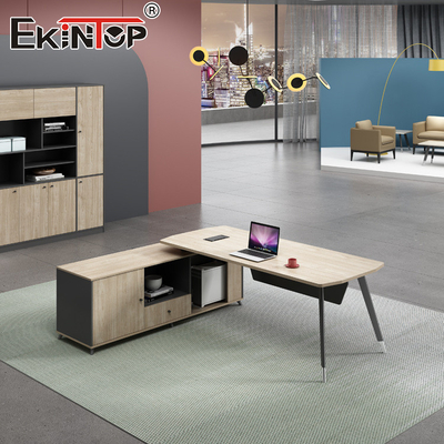 Walnut kantoor bureau in moderne stijl Executive bureau met laden Uitbreidbare functie