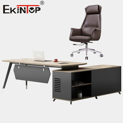 Houten commercieel meubilair Uitvoerend bureau met laden Office Desk Factory