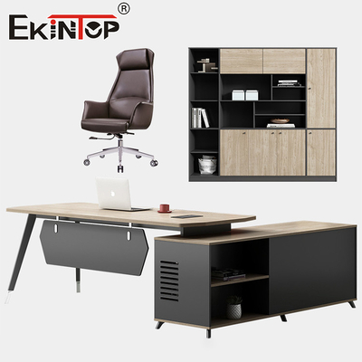 Houten commercieel meubilair Uitvoerend bureau met laden Office Desk Factory