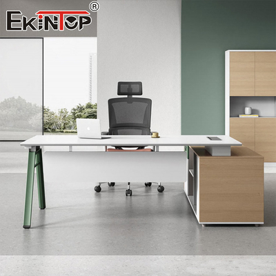 L-vormige kantoor bureau opslagkasten Moderne stijl Executive bureau met laden