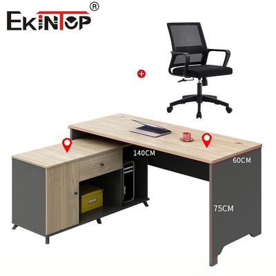 Werknemer Tafel Bureaublad Modulair bureau meubilair in natuurlijke houten stijl
