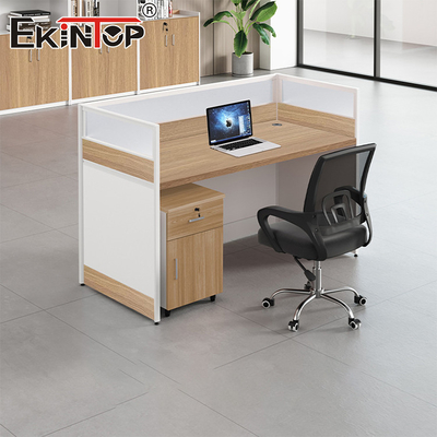 Walnut medewerker kantoor bureau met afscherming kleine bureau tafel