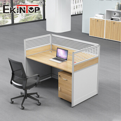 Walnut medewerker kantoor bureau met afscherming kleine bureau tafel