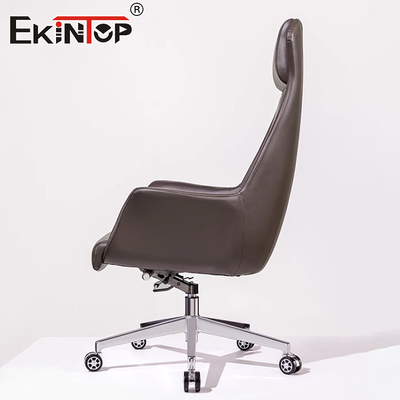 Bruine draaiende lederen stoel klassieke stijl aangepaste commerciële kantoorstoelen