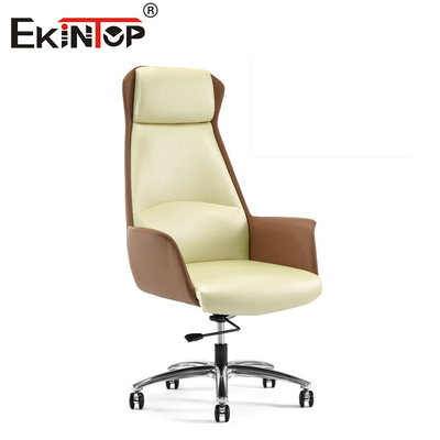 High Back PU Leather Office Chair Modern Style Design Ergonomische Drafting Chair