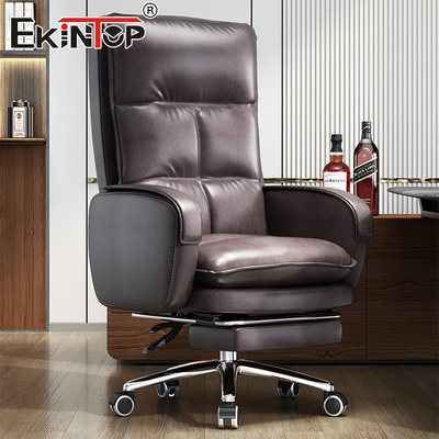 Moderne stijl Hoog rug lederen stoel Ergonomisch ontwerp Home Office Schrijfkast stoel