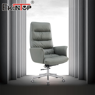 Hoog rug ergonomische hoge kwaliteit metalen kantoor stoel PU leer breakroom stoelen