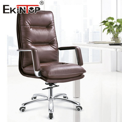 Fabrieksprijs Bruine Executive Office Chair Draaibare leer computer stoel Kwaliteit kantoor stoelen