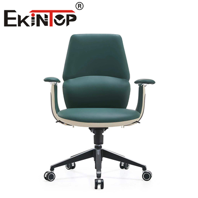 Verstelbare ergonomische kantoorstoel Groene leer Executive stoel Robuuste kantoorstoel