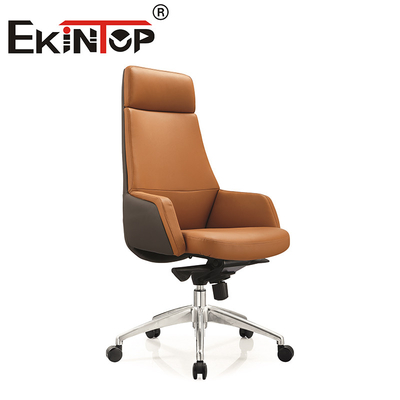High Back PU Executive Ergonomische PU Padded Office Desk en Stoel Set Vegan Leer Stoel