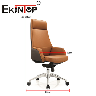 High Back PU Executive Ergonomische PU Padded Office Desk en Stoel Set Vegan Leer Stoel