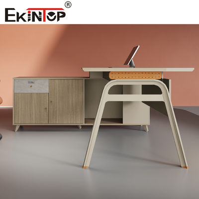 Ekintop Modern Wooden Corner Office Furniture Executive L Shape Office Table Desks