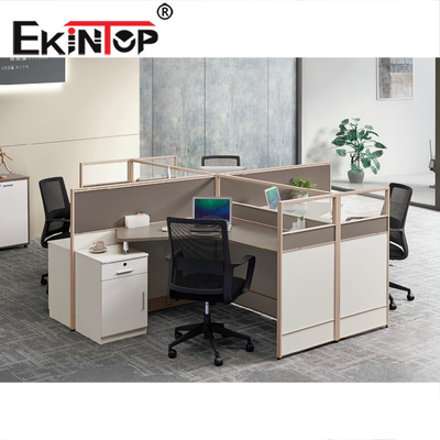 Het commerciële Moderne 4 Seater Verklaarde Meubilair ISO9001 van het Bureauwerkstation