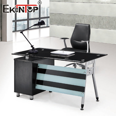 De moderne Groothandel van het het Bureau L-vormige Kantoormeubilair van Managertempered glass computer