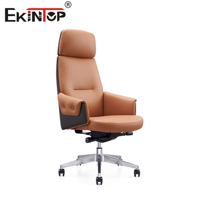 Ontspan in elegantie Executive PU leer kantoor stoel met stille PU wielen