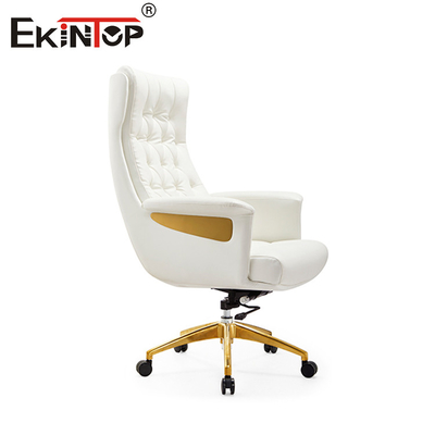 Witte Executive Leather Office Chair Multifunctionele Mechanisme