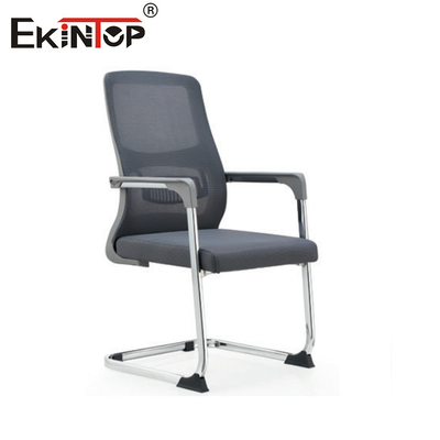 Grijs gaas kantoorstoel zonder Casters Metalen frame Modern Design