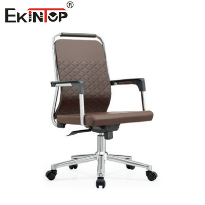 Mid back Synthetisch leer kantoor stoel met armleuningen aanpasbaar