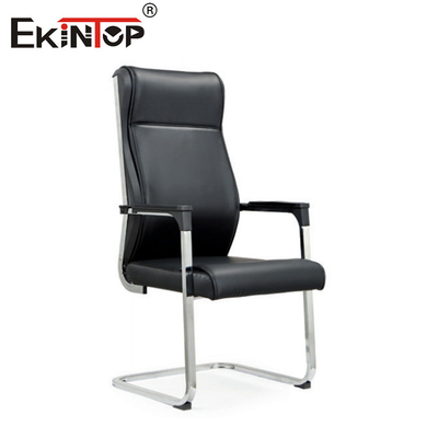 OEM Zwarte hoge kantoorstoel met metalen frame leer materiaal Business Style